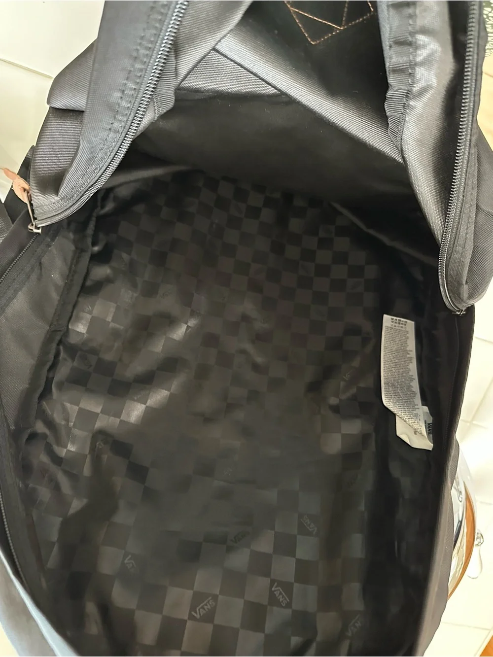 Vans Black Backpack with Brown Accent Patch